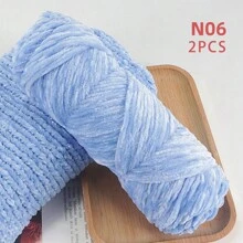 QJH 1pc/2pcs Velvet Chenille Yarn, Soft & Warm Hand Woven Yarn Thread, Perfect For DIY Crochet And Knitting Creative Projects, Ideal For Weaving Scarves, Blankets, Hats, Sweaters