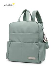 SOBOBA 1 pieza de Mochila para mamá y bebé grande y liviana con tela Oxford impermeable, color camel, apta para colgar en el cochecito y perfecta para actividades al aire libre