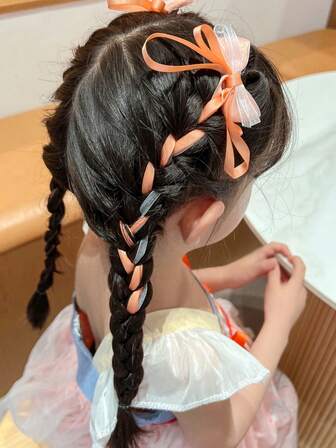 2st härliga rosettband hårklämmor för flickor, barnpresent, daglig användning (förpackad utan stödkort)