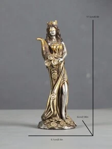幸运女神树脂雕像装饰，财富女神雕像适用于架子、客厅、办公室、咖啡店装饰，卧室或酒柜的桌面装饰最佳礼物 - 香檳色 - 查看 9
