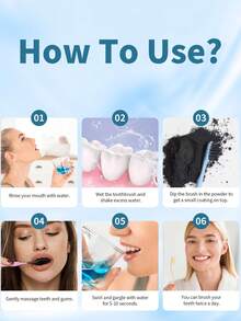 30克活性炭牙齒美白粉-天然椰子炭，有效去除牙齒污漬和牙膏替代品-牙齦或琺瑯安全 - 黑色 - 查看 4