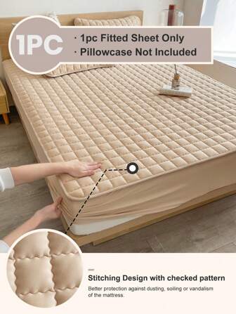 1ชิ้น ผ้าปูที่นอนแบบเย็บ, เครื่องนอน, ผ้าปูที่นอน, ผ้าคลุมที่นอน, ผ้าคลุมเตียง, ผ้าปูที่นอนห้องนอนที่นุ่มสบาย, ผ้าปูที่นอนที่เป็นมิตรต่อผิว, ครอบคลุมเต็มรูปแบบ, แผ่นรองกันเปื้อนที่นอนสีทึบ, ดีไซน์ตารางโค้ง, เหมาะสำหรับเตียงขนาดทวิน, ฟูล, ควีน, คิงไซส์, สิ่งทอที่บ้าน, เครื่องนอนวันประกาศอิสรภาพ, ของขวัญเครื่องนอน, ซักเครื่องได้