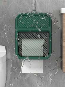 Dispensadores De Papel Para Baño Y Cocina Caja De Pañuelos Caja de pañuelos para baño y cocina con cubo para armario, multiusos, adecuada para rollos de papel y pañuelos de papel - Blanco - Ver 4