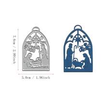 2024 New Christmas Halloween Creative Metal Cutting Mold DIY Scrapbook Card Making Fun 3D Christmas Tree Text Gift Box Snowman Template - Silver - View 2