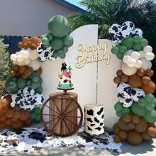 Decoraciones de fiesta de vaquero Occidental, conjunto de guirnalda de flores de globos temática de caballos para la decoración de fiestas temáticas de granja o vaquero para cumpleaños - Multicolor - Ver 8