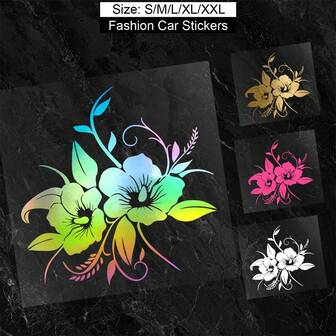 1入美麗盛放花卉汽車配件裝飾貼紙