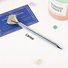 1 pièce Stylo à bille en cristal d'améthyste naturelle authentique et non traitée - Pierre brute unique, écriture fluide, parfait pour les fournitures scolaires des étudiants et les cadeaux d'affaires de bureau - Matériau authentique et non traité