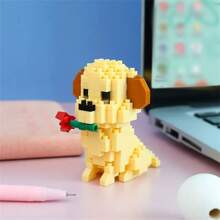 Bloques de construcción con partículas de tamaño micro de la serie de mascotas perro, un juguete que ejercita los dedos y la capacidad de pensamiento, apropiado para principiantes en bloques de construcción como regalo, 1 pieza