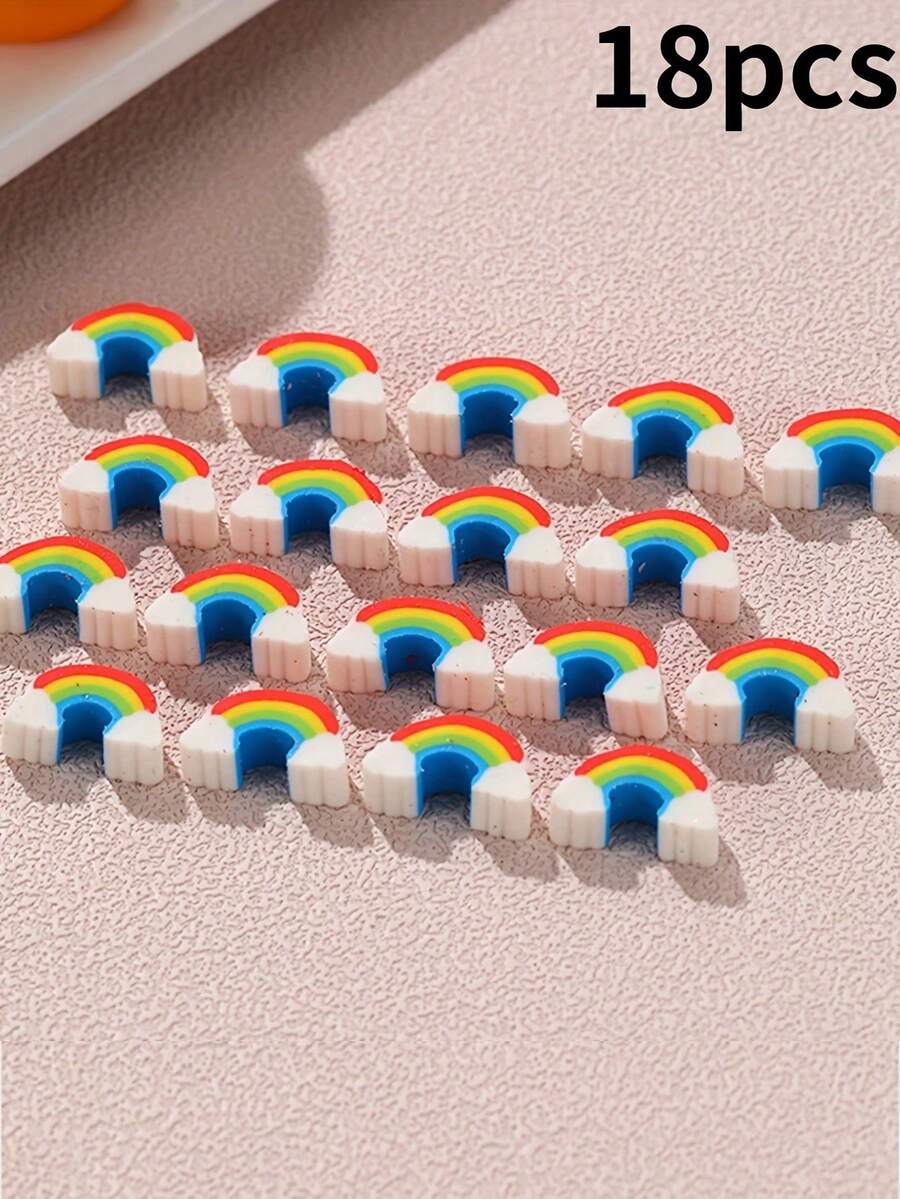 18pcs Mini Rainbow Erasers, Cute Erasers For Office School Classroom