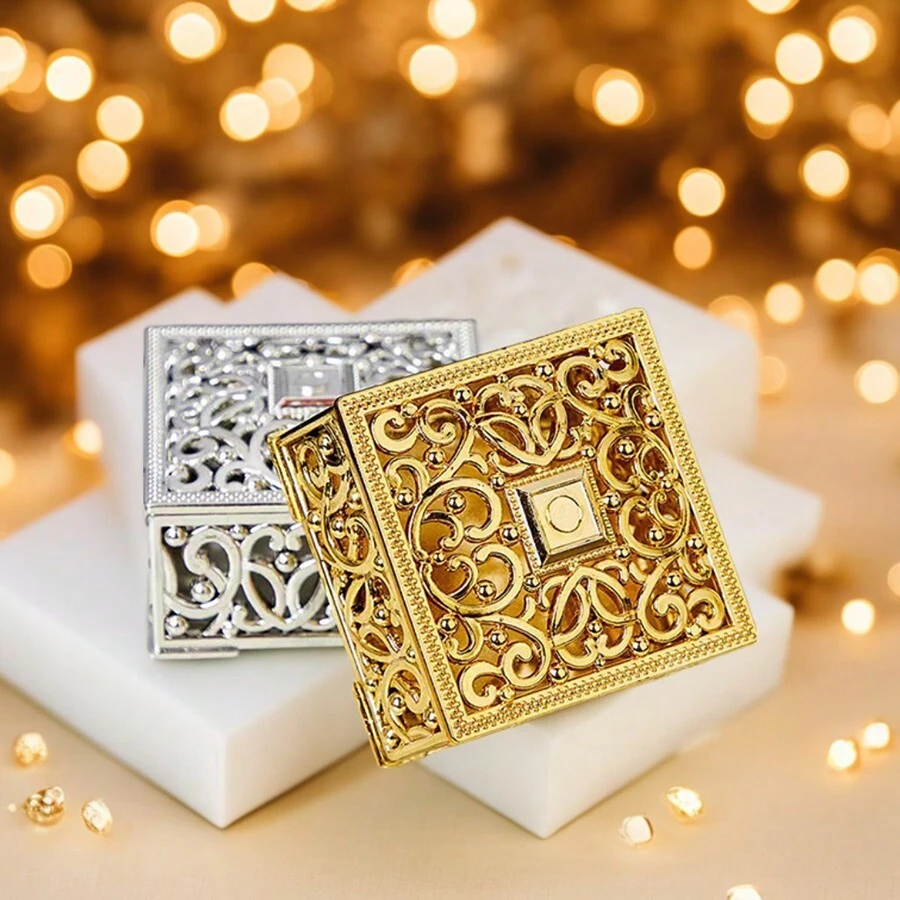 4pcs Hollow Square Candy Box Creative Wedding Favor Box For Guest - Multicolor - View 1