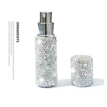 10ml Vacuum Pressing Perfume Sample Bottle With Rhinestone, Makeup Travel Mini Spray Bottle - White - View 2