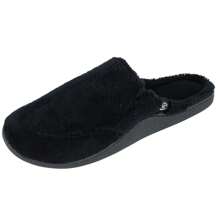 Isotoner Men's Microterry Open Back Clog Slippers - Black - View 1