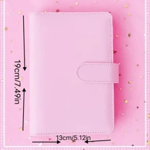 1pc DIY Lined Journal Sketchbook Pocket Planner Girls Diary Cute Notepads Stationery Notebooks Journals School Office Suppli - Pink - View 3