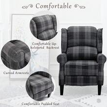 Vintage Armchair Sofa Comfortable Upholstered Leisure Chair / Recliner Chair For Living Room(Grey Check) - Xám - Xem 4