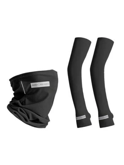 FADZOYLE 1 件套臂套和拉法帽面罩 UV 防晒压缩反射光标冷却摩托车头盔内衬头巾颈套管头饰摩托车面巾，速干半面罩配件运动户外必备，学校