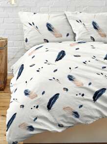 Feather Pattern Duvet Cover Set(1 Duvet Cover & 2 Pillowcase), Modern Polyester Bedding Set For Home - Multicolor - View 5