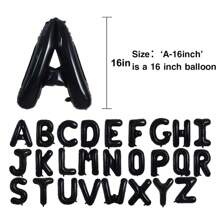 40英寸字母气球，生日、毕业、新年、周年纪念派对装饰，字母A B C D E F G H I J K L M N O P Q R S T U V W X Y Z，毕业、新年、周年纪念装饰（黑色），圣诞节、情人节 - 黑色 - 查看 8