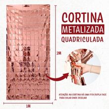 THINGS ALREADY Kit 02 Cortina Metalizada Decoração de Festa e Aniversários 2x1m Quadrada Painel Quadriculada