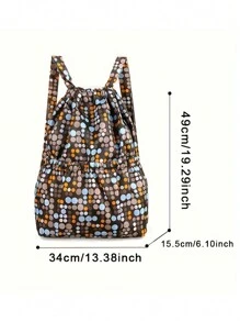 Mochila de nailon con cordón con gran capacidad y diseño simple, adecuada para viajes, fitness y deportes