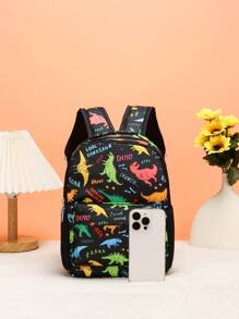 1入組兒童卡通紋路背包，隨機印刷位置