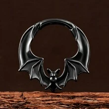 1入組低過敏不銹鋼蝙蝠塞式耳穴擴張器，時尚身體飾品