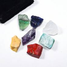 7pcs Natural Crystal Chakela Balance Raw Stone Set Healing Crystal Gemstone Kit  Meditation Reiki Spiritual Energy Stone - 7pcs - View 2