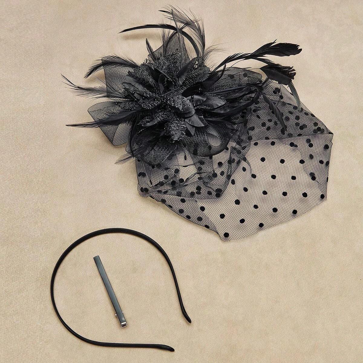 1pc Fascinator Headband Hats For Women Kentucky Veil Mesh Fascinators