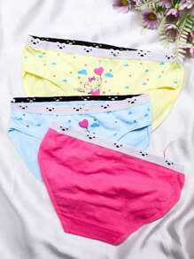 Set de 3 calzones de algodón para niña con diseño de elefante en diversos colores, tiernos y dulces - Multicolor - Ver 3