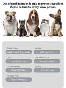 Mini Ultrasonic Dog Repeller High Power Long Distance Training Stop Barker Drive Dog Scare Dog Outdoor Defense Anti Barking - Black - View 9