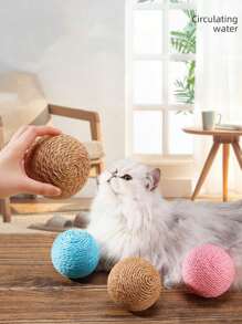 Bola grande de sisal para rascar gatos (interactiva, con sonido), juguete duradero para mascotas para morder, raspar, pulir dientes y entretenerse, adecuado para que los gatos persigan, muerdan y rasquen - Multicolor - Ver 6