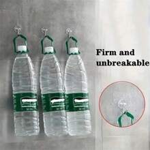 10入組自黏式吸盤掛鉤，承重牆貼式免釘架，配強力黏合劑，無痕不留痕，適用於掛衣等用途