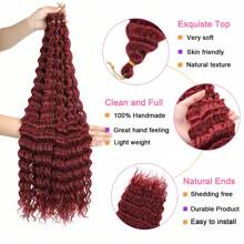 1 Pack Ocean Wave Crochet Hair ,30Inch Deep Wave Braiding Hair For Women Synthetic Curly Crochet Hair Extensions Wavy Braiding Hair Bohemian Crochet Braids(BUG#)