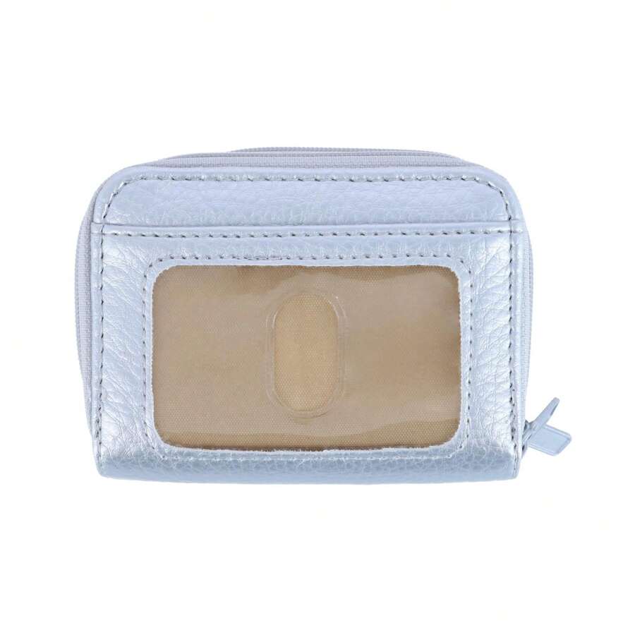 Women's Solid Colored Pebbled Multi Card Wizard, Available In Gold, Pewter, Pink, Red, Silver,  One Size Synthetic Card Cases - 銀色 - 查看 1