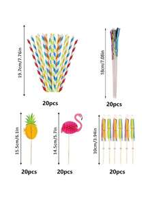 100 piezas de sombrillas de cóctel, accesorios para bebidas, palillos de sombrilla de papel para alimentos y bebidas con pajita, diseño de flamenco, decoración del hogar, decoración de habitaciones, decoración de escenas, suministros para fiestas, decoración para fiestas, decoración de bares, suministros para bares, decoración única, decoración genial - Multicolor - Ver 3