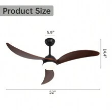 52 In. LED Indoor/Outdoor Smart Wood White Ceiling Fan With Light And 6-Speed Remote - 紫紅色 - 查看 8