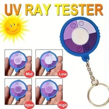 5入組可攜式UV燈變色UV檢測器鑰匙扣指示燈，適用於手機/汽車鑰匙/手機吊飾，保護您的皮膚和眼睛免受有害UV光線。後視鏡掛件，男女玩鬧禮物，派對禮物。 - 彩色 - 查看 5