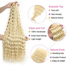 1 Pack Ocean Wave Crochet Hair ,30Inch Deep Wave Braiding Hair For Women Synthetic Curly Crochet Hair Extensions Wavy Braiding Hair Bohemian Crochet Braids(613#)