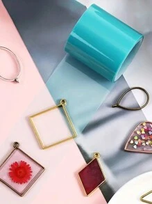 1 Roll/2 Rolls 50*500mm High Temperature Resistant Semi-Transparent Seamless Tape, Suitable For DIY Hollow Metal Frame Making, UV Epoxy Resin Mold Making, Jewelry Making, Etc. - Multicolor - View 2