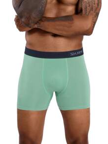 1pc Men's Quick-Dry Boxer Briefs, Comfortable And Breathable Men's Underwear - Green - View 1