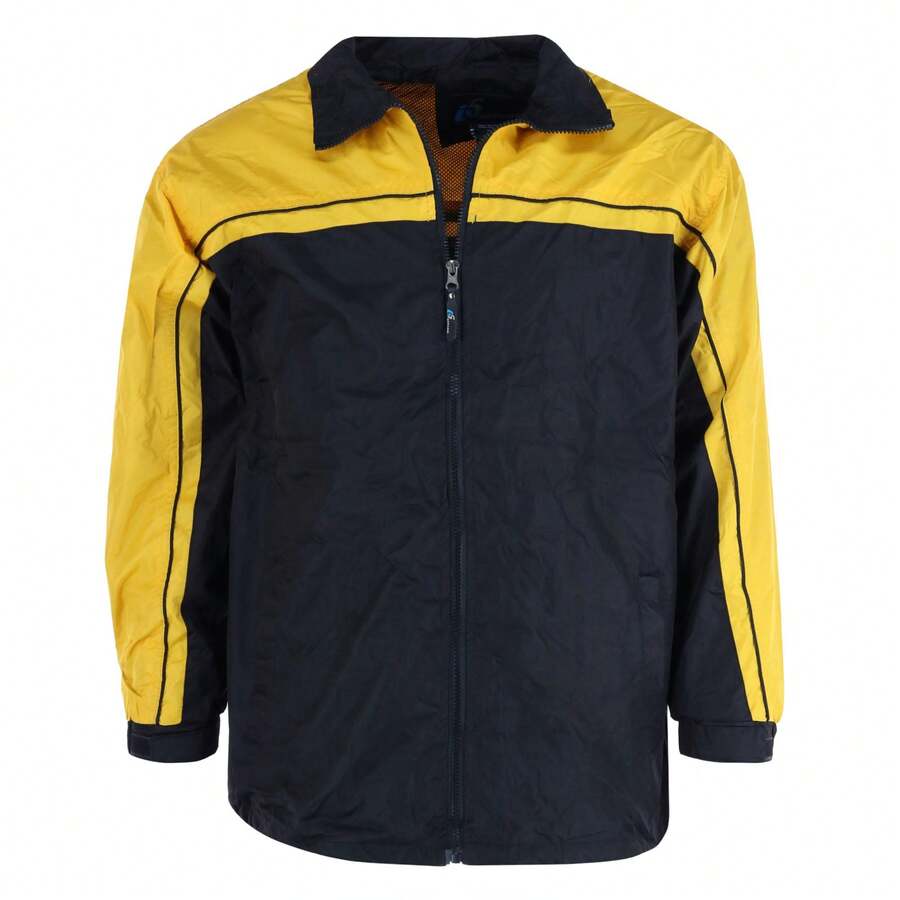 I5 Apparel Men's Two-Tone Lightweight Windbreaker Rain Jacket - Black/Gold - View 1
