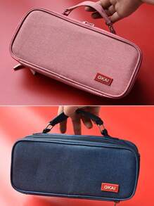 1pc Large Capacity Oxford Cloth Student Pen Case - Multicolor - View 4