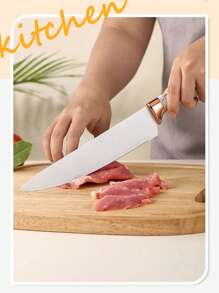 7 Pcs/Set Knife Set With Knife Block Set, 7-Piece Chef's Knife Set With Knife, Scissors, Knife Block - Black - View 9