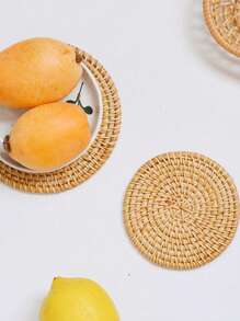 1 件/3 件家用厨房、餐厅、客厅藤制杯垫，隔热、防刮、防尘，适用于派对、礼物、生日、圣诞节