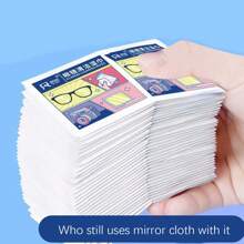 Glasses Wipes, Mobile Phone Screens, Dedicated Cleaning Wipes, Disposable Anti Fog Wiping Paper, Lens Wiping Cloth(One Size Fits All=100pcs)10pcs/50pcs