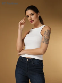 Women Tank Tops & Camis - 白色 - 查看 3