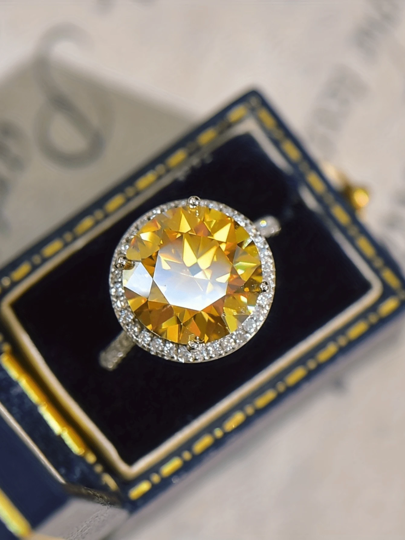 0.53 Carat Golden Citrine Round Cut Solitaire Ring, Citrine Promise