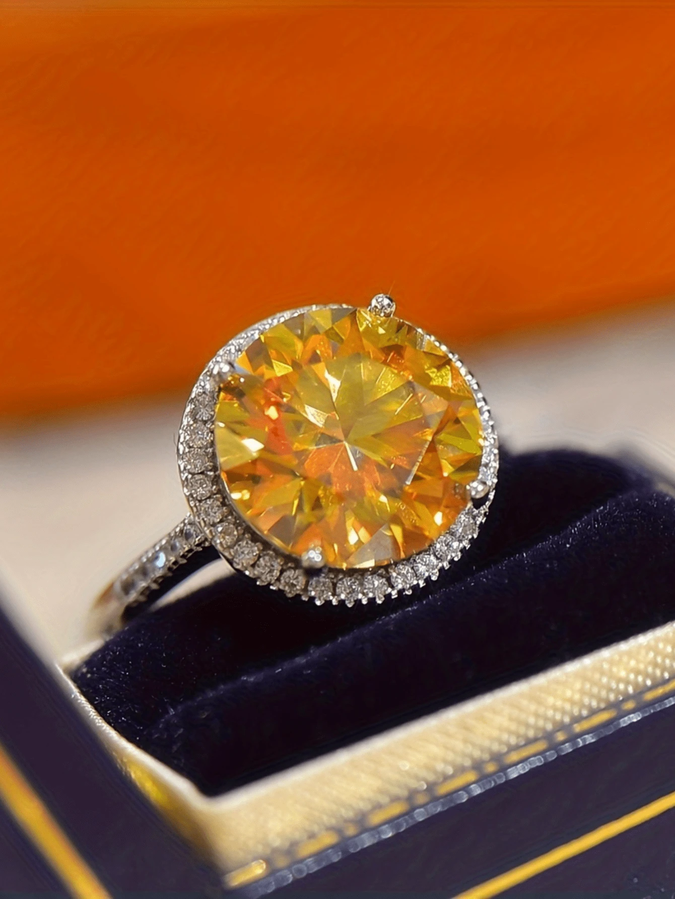 0.53 Carat Golden Citrine Round Cut Solitaire Ring, Citrine Promise