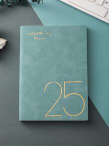 1 pezzo Pianificatore in inglese per il 2025 (penna non inclusa)