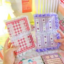 1pc DIY Lined Journal Sketchbook Pocket Planner Girls Diary Cute Notepads Stationery Notebooks Journals School Office Suppli - Pink - View 9