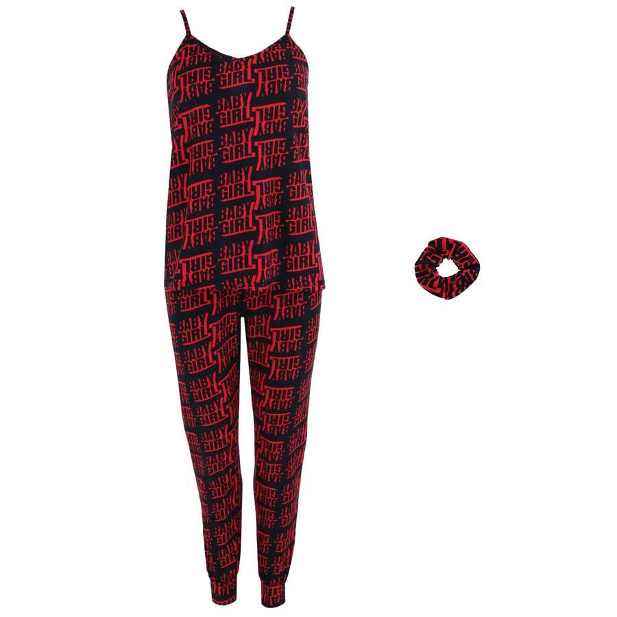 Not A Morning Person Women's Baby Girl Jogger Pajama Set - Black - View 1